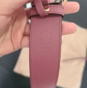 Gucci | Accessories | Gucci Pink Floral Belt With Gold  display picture 2